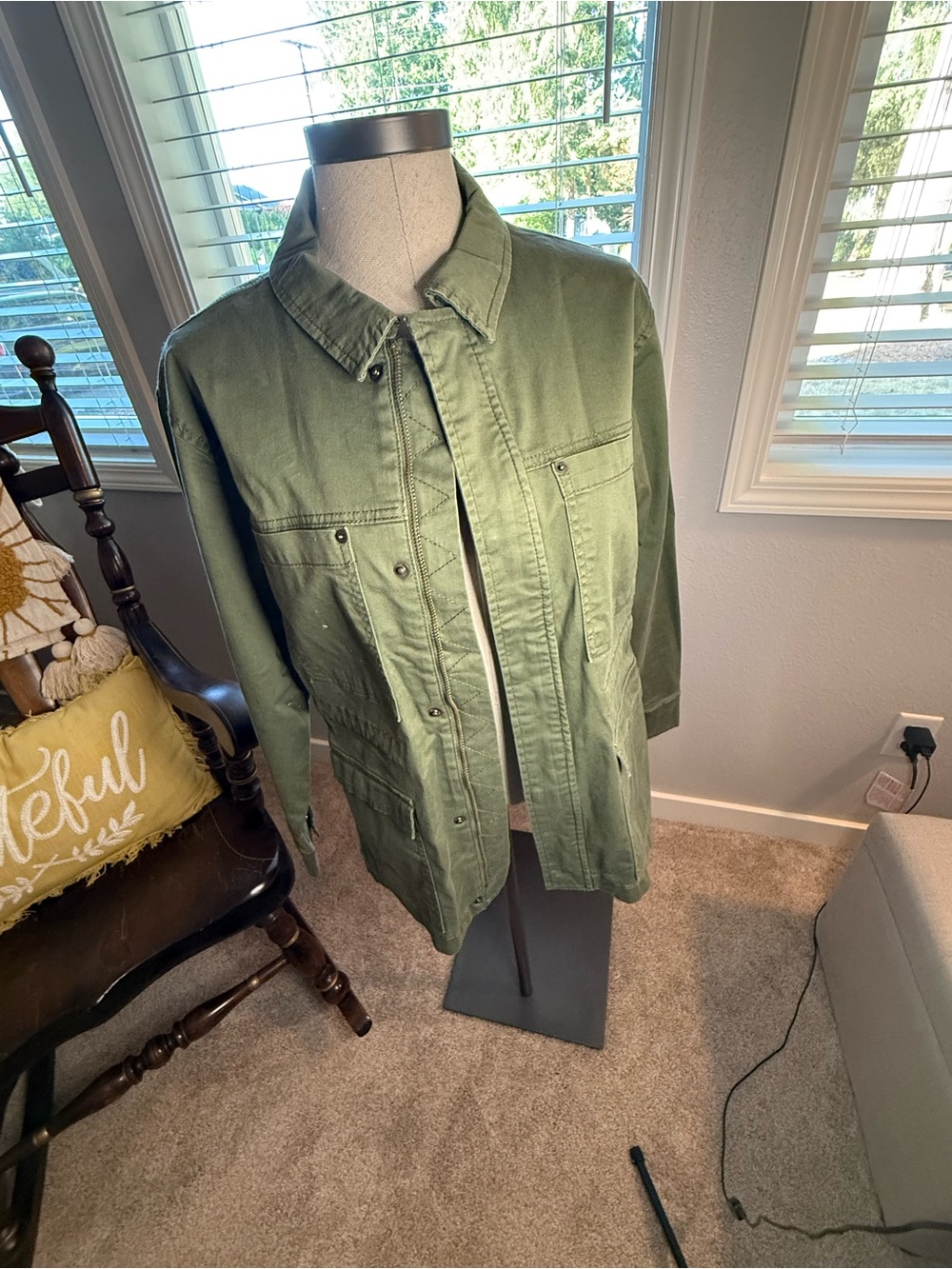 Time and Tru Olive Green Utility Field Jacket